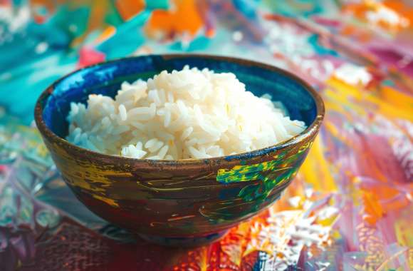 Exquisite Rice Bowl - Culinary Desktop Background