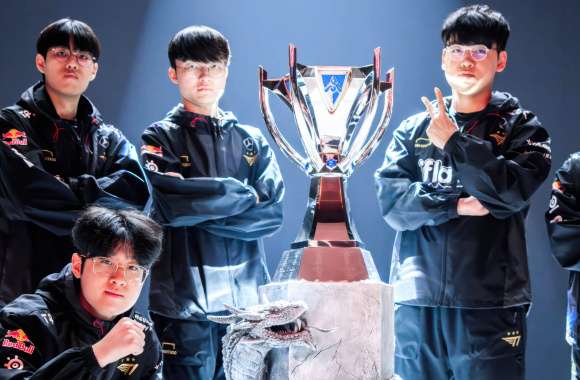 Faker and T1 LoL Team Championship Wallpaper HD wallpapers hd quality