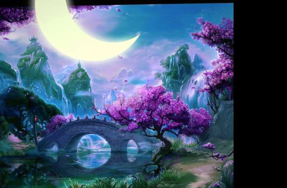 Fantasy Crescent Moon Landscape