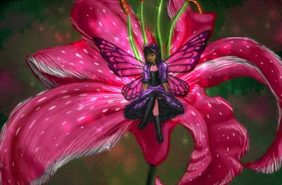 Fantasy Fairy on Flower -