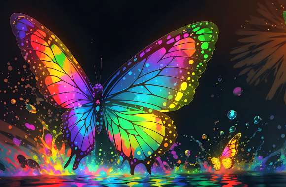 fantasy rainbow butterfly