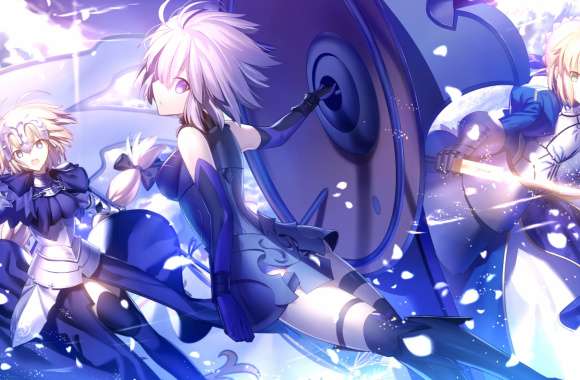 FateGrand Order Artoria, Jeanne, and Mashu
