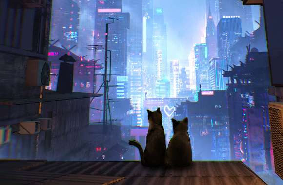 Feline Dreamscape in