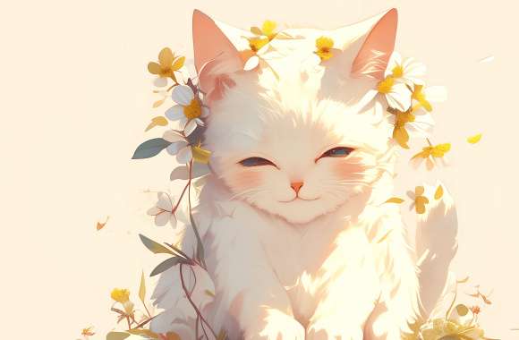 Floral Feline Bliss in HD