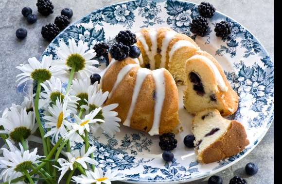 Flower Blueberry Blackberry Berry Food Cake