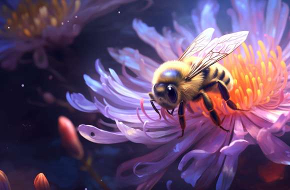 Flower Garden AI Art Animal Bee