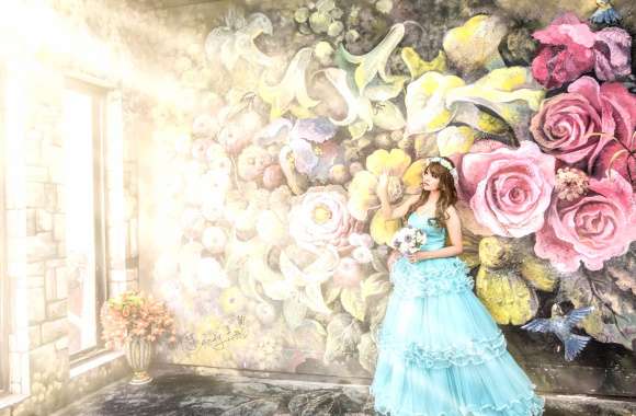 Flower Graffiti Bride in Sunbeam -