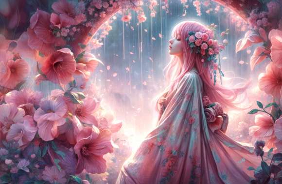 Flower Kimono Rain wallpapers hd quality