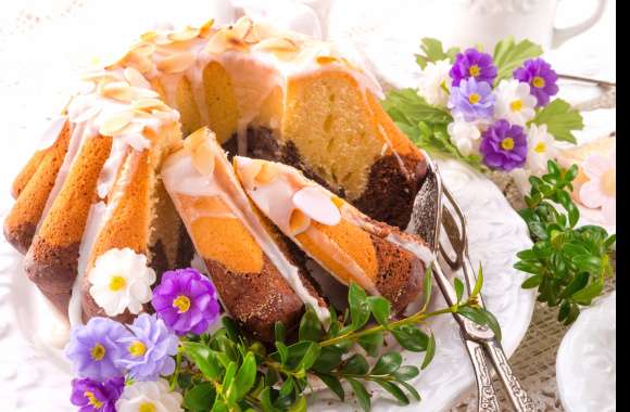 Flower Sugar Pastry Food Cake