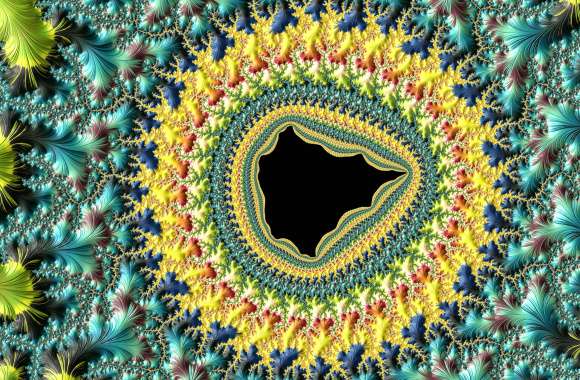 Fractal Art for your Desktop - Yellow, blue & Green center