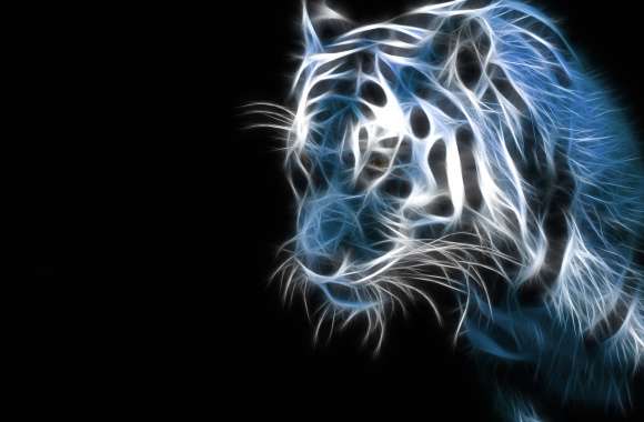 Fractal White Tiger wallpapers hd quality