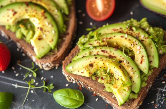 Fresh Avocado Toast - Perfect Breakfast Background