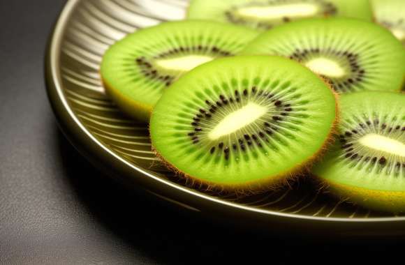 Fresh Kiwi Fruit - Vibrant Green Slices Background