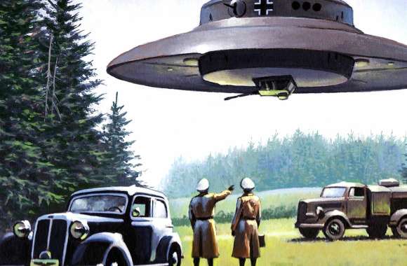 Futuristic Nazi UFO Sci-Fi Spaceship