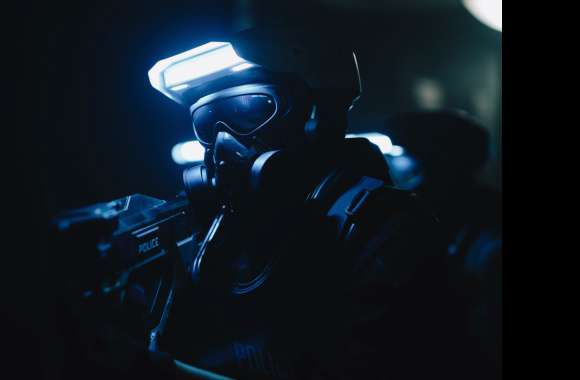 Futuristic Soldier in the Shadows