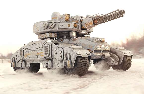 Futuristic Tank in Action - Sci-Fi Military