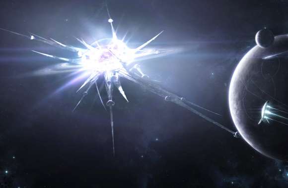 Galactic Explosion HD Sci-Fi Wallpaper