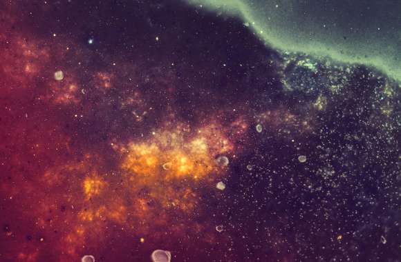 Galactic Glow HD Sci-Fi Space Wallpaper