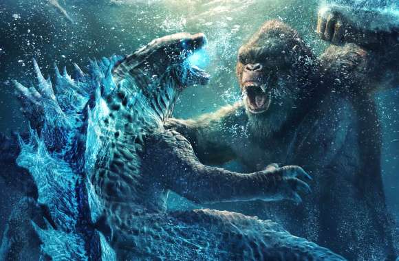 Godzilla vs. Kong Underwater Battle - wallpapers hd quality