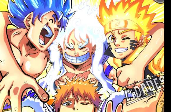Goku Monkey D. Luffy Gear 5 (One Piece) Naruto Uzumaki Ichigo Kurosaki Anime Crossover