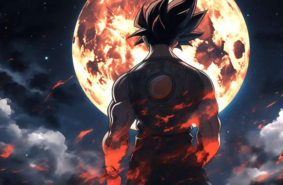 Goku Silhouette with Full Moon - Dragon Ball GT