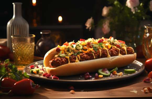 Gourmet Chili Hot Dog