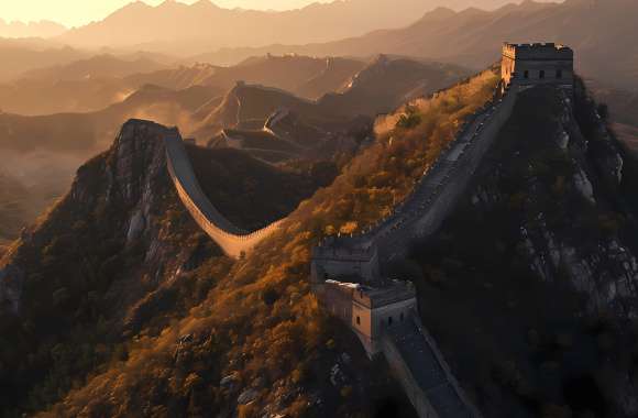 Great Wall of China in morning mist wallpapers hd quality