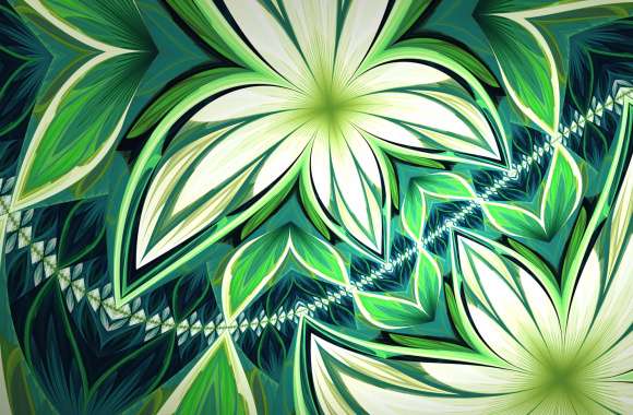 Green Flower Abstract Fractal