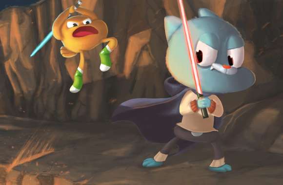 Gumball and Darwin Watterson Jedi Adventure wallpapers hd quality