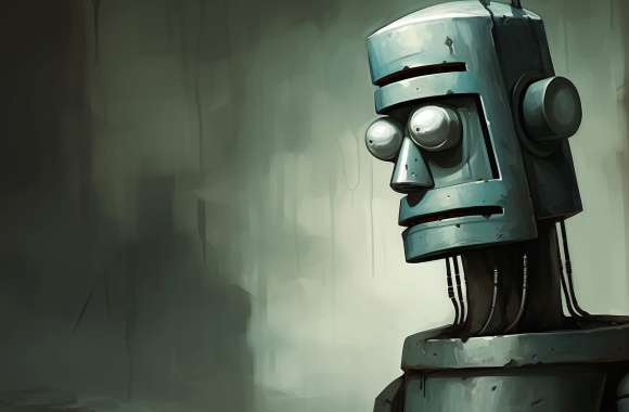 H1 Retro Futuristic Robot Art