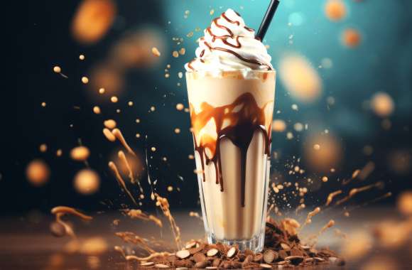 H1Indulgent Coffee Milkshake HD Desktop Wallpaper