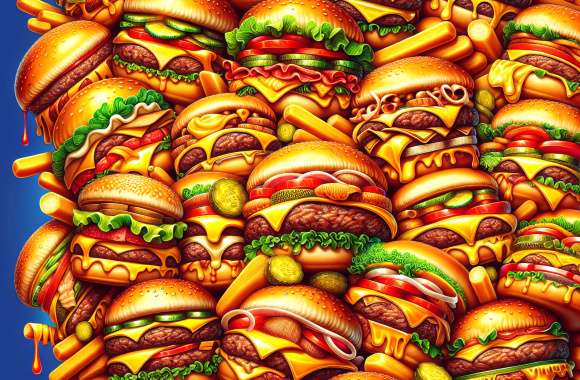 Hamburger Delight - Tasty Burger Desktop Background wallpapers hd quality