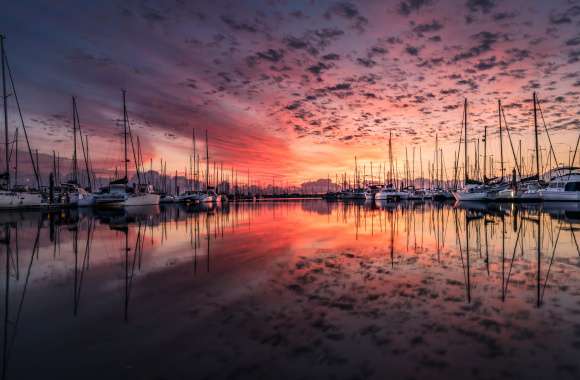 Harbor Sunrise Reflection - wallpapers hd quality