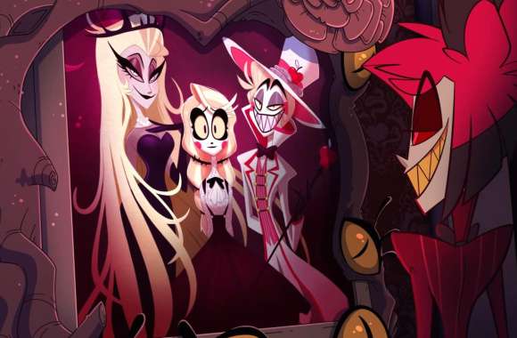 Hazbin Hotel Characters - Charlie and Alastor Desktop Background