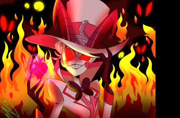 Hazbin Hotel Lucifer - Fiery Demon Aesthetic Background