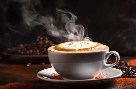 HD Cappuccino Coffee Wallpaper - Steamy Aromatic Espresso Background