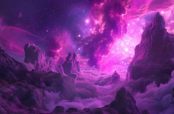 HD Cosmic Dreamscape Wallpaper - Sci-Fi Planetary Vista