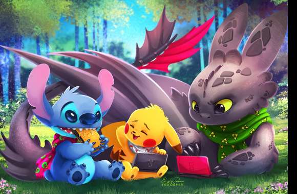 HD Crossover Wallpaper How to Train Your Dragon, Pokémon, Lilo & Stitch