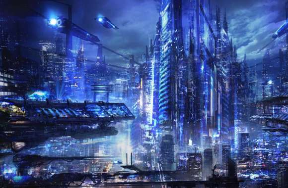 HD Cyberpunk Cityscape A Futuristic Sci-Fi Wallpaper