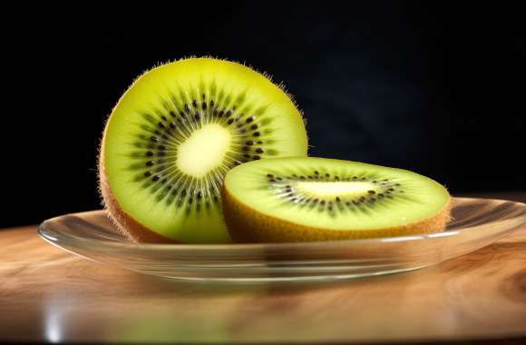 HD Kiwi Wallpaper - Fresh Sliced Kiwi Fruit Background