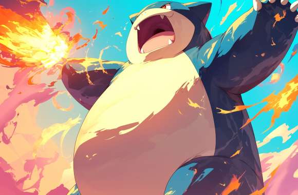 HD Snorlax Anime Wallpaper - Dynamic Pokémon Desktop Background