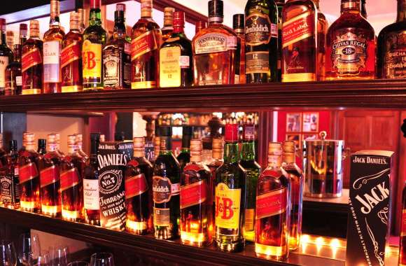 HD Wallpaper of Iconic Whisky Collection Chivas Regal & Jack Daniels