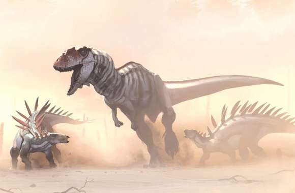 HD Wallpaper of Majestic Dinosaurs in the Wild wallpapers hd quality