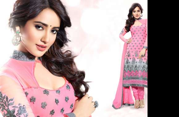 HD Wallpaper of Neha Sharma in Elegant Indian National Dress