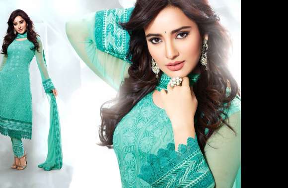 HD Wallpaper of Neha Sharma in Traditional Indian Attire