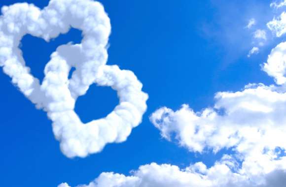 Heart-shaped Clouds Love in the Sky wallpapers hd quality