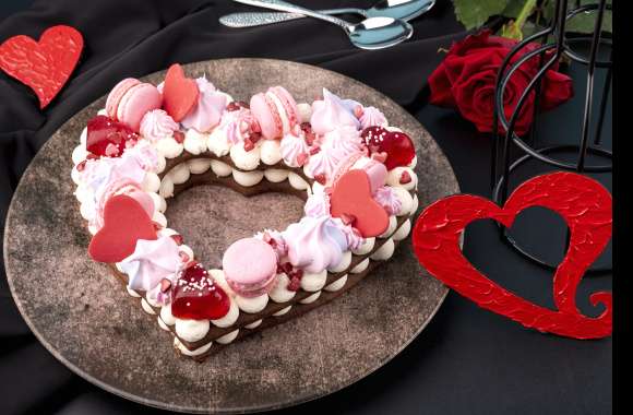 Heart-shaped Food Cake wallpapers hd quality