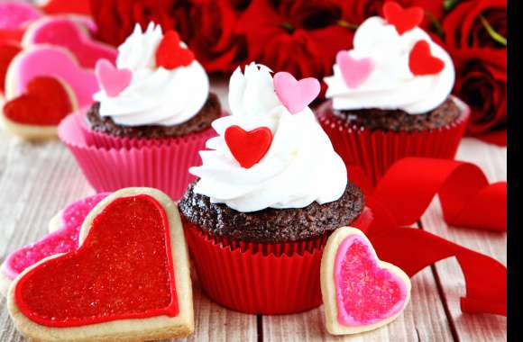 Heart Love Sweets Dessert Food Cupcake