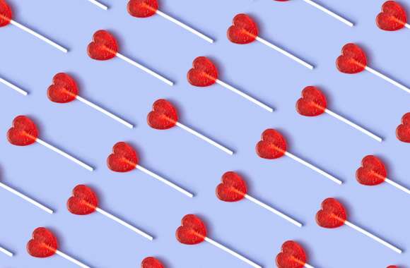 Heart shape Lollipop Candies wallpapers hd quality