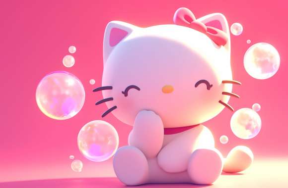 Hello Kitty Anime Style HD Desktop Wallpaper